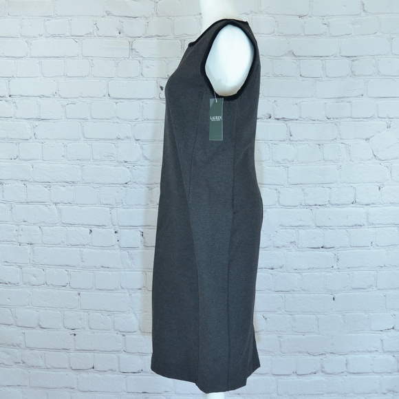 NWT LAUREN Timeless Velvet Trim Sleeveless Sheath - Picture 3 of 9
